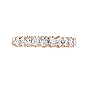 Mappin & Webb 18ct Rose Gold 0.75ct Round Brilliant Cut Diamond Cup Claw Half Eternity Ring