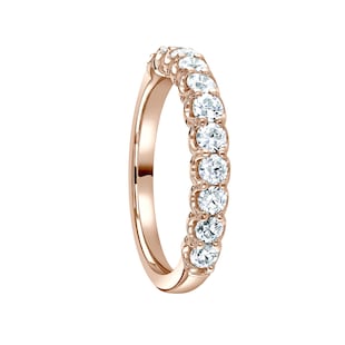 Mappin & Webb 18ct Rose Gold 0.75ct Round Brilliant Cut Diamond Cup Claw Half Eternity Ring