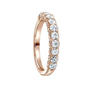 Mappin & Webb 18ct Rose Gold 0.75ct Round Brilliant Cut Diamond Cup Claw Half Eternity Ring
