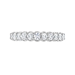 06507208 - 18ct White Gold 0.75ct Round Brilliant Cut Diamond Cup Claw Half Eternity Ring