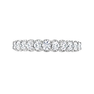 Mappin & Webb 18ct White Gold 0.75ct Round Brilliant Cut Diamond Cup Claw Half Eternity Ring