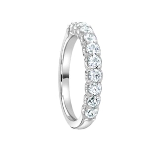 Mappin & Webb 18ct White Gold 0.75ct Round Brilliant Cut Diamond Cup Claw Half Eternity Ring
