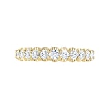 Mappin & Webb 18ct Yellow Gold 0.75ct Round Brilliant Cut Diamond Cup Claw Half Eternity Ring - Ring Size H