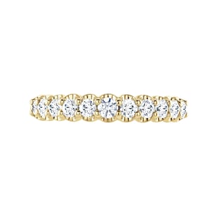 Mappin & Webb 18ct Yellow Gold 0.75ct Round Brilliant Cut Diamond Cup Claw Half Eternity Ring