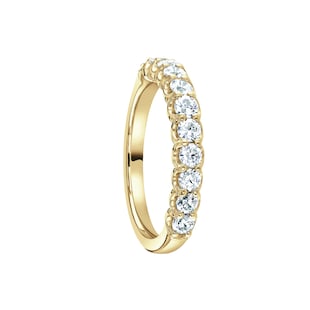 Mappin & Webb 18ct Yellow Gold 0.75ct Round Brilliant Cut Diamond Cup Claw Half Eternity Ring