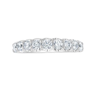 Mappin & Webb Platinum 0.95ct Round Brilliant Cut Diamond Cup Claw Half Eternity Ring