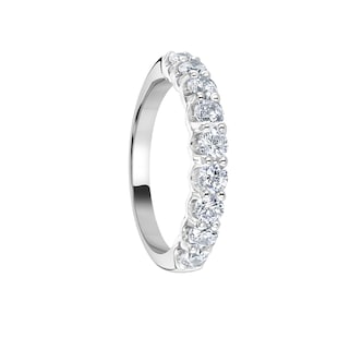 Mappin & Webb Platinum 0.95ct Round Brilliant Cut Diamond Cup Claw Half Eternity Ring