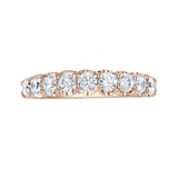 Mappin & Webb 18ct Rose Gold 0.95ct Round Brilliant Cut Diamond Cup Claw Half Eternity Ring