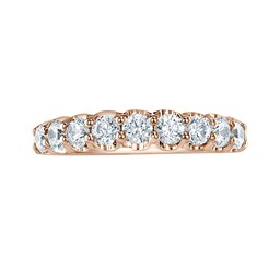06507216 - 18ct Rose Gold 0.95ct Round Brilliant Cut Diamond Cup Claw Half Eternity Ring