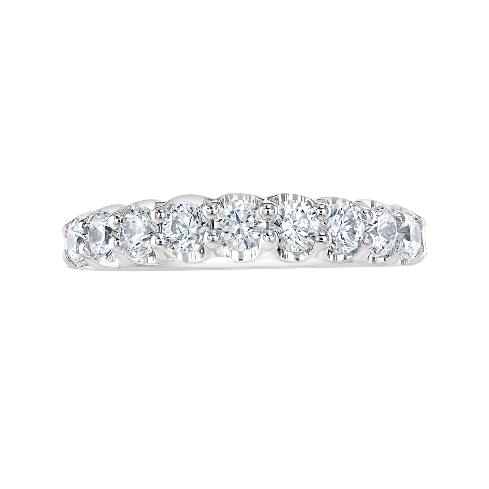 Mappin & Webb 18ct White Gold 0.95ct Round Brilliant Cut Diamond Cup Claw Half Eternity Ring