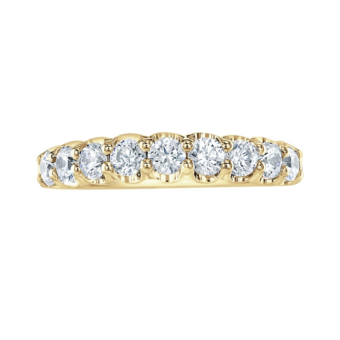 Mappin & Webb 18ct Yellow Gold 0.95ct Round Brilliant Cut Diamond Cup Claw Half Eternity Ring