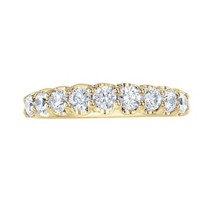 Mappin & Webb 18ct Yellow Gold 0.95ct Round Brilliant Cut Diamond Cup Claw Half Eternity Ring