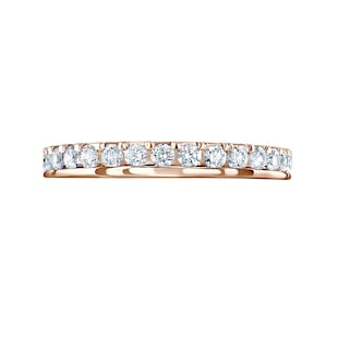 Mappin & Webb 18ct Rose Gold 0.75ct Round Brilliant Cut Diamond Asymmetric Crown Setting Full Eternity Ring
