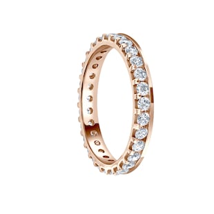 Mappin & Webb 18ct Rose Gold 0.75ct Round Brilliant Cut Diamond Asymmetric Crown Setting Full Eternity Ring