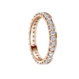 Mappin & Webb 18ct Rose Gold 0.75ct Round Brilliant Cut Diamond Asymmetric Crown Setting Full Eternity Ring - Ring Size Z