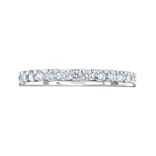 Mappin & Webb 18ct White Gold 0.75ct Round Brilliant Cut Diamond Asymmetric Crown Setting Full Eternity Ring