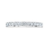 Mappin & Webb 18ct White Gold 0.75ct Round Brilliant Cut Diamond Asymmetric Crown Setting Full Eternity Ring - Ring Size F