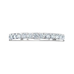 06507226 - 18ct White Gold 0.75ct Round Brilliant Cut Diamond Asymmetric Crown Setting Full Eternity Ring