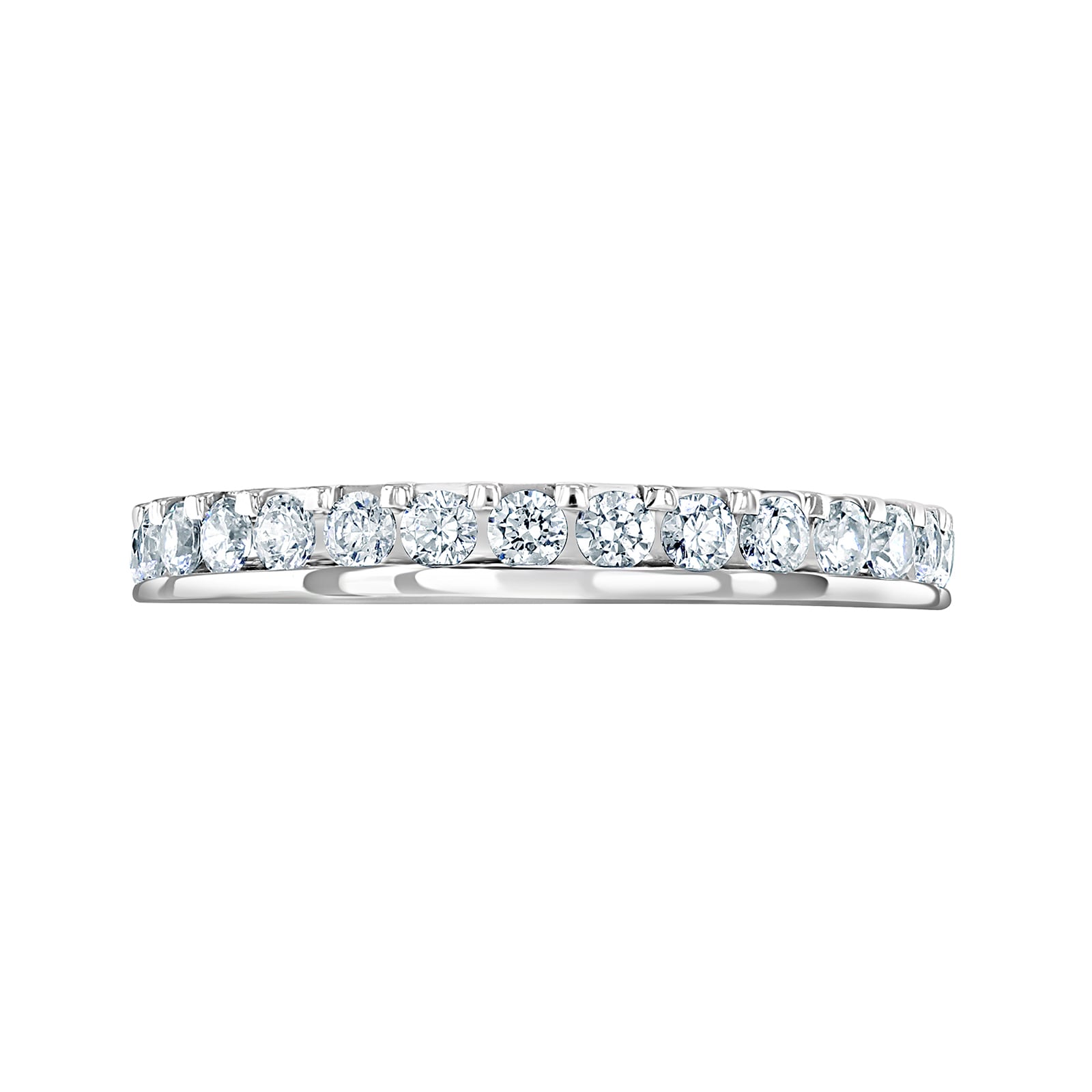 Mappin & Webb 18ct White Gold 0.75ct Round Brilliant Cut Diamond Asymmetric Crown Setting Full Eternity Ring