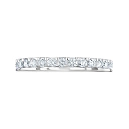 06507227 - 18ct White Gold 0.75ct Round Brilliant Cut Diamond Asymmetric Crown Setting Full Eternity Ring