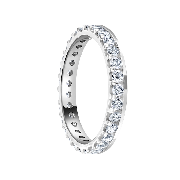 Mappin & Webb 18ct White Gold 0.75ct Round Brilliant Cut Diamond Asymmetric Crown Setting Full Eternity Ring