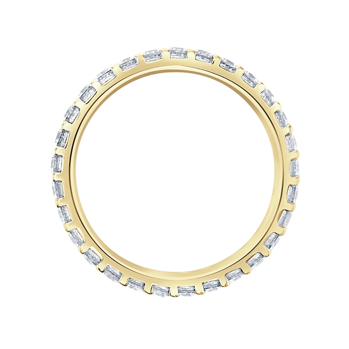 Mappin & Webb 18ct Yellow Gold 0.75ct Round Brilliant Cut Diamond Asymmetric Crown Setting Full Eternity Ring