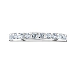 06507231 - Platinum 1.00ct Round Brilliant Cut Diamond Asymmetric Crown Setting Full Eternity Ring