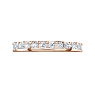 Mappin & Webb 18ct Rose Gold 1.00ct Round Brilliant Cut Diamond Asymmetric Crown Setting Full Eternity Ring