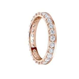 Mappin & Webb 18ct Rose Gold 1.00ct Round Brilliant Cut Diamond Asymmetric Crown Setting Full Eternity Ring
