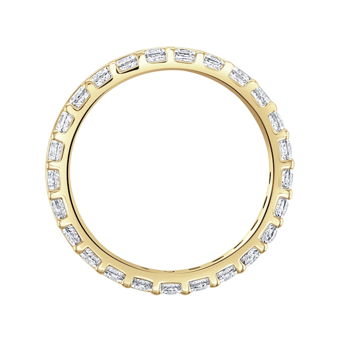 Mappin & Webb 18ct Yellow Gold 1.00ct Round Brilliant Cut Diamond Asymmetric Crown Setting Full Eternity Ring