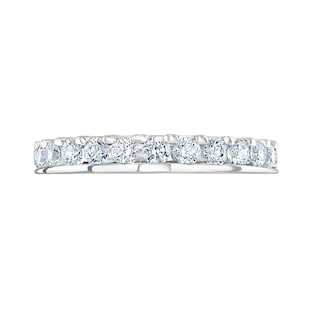Mappin & Webb Platinum 1.50ct Round Brilliant Cut Diamond Asymmetric Crown Setting Full Eternity Ring