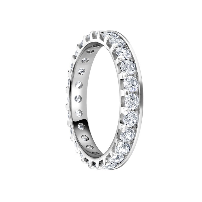 Mappin & Webb Platinum 1.50ct Round Brilliant Cut Diamond Asymmetric Crown Setting Full Eternity Ring