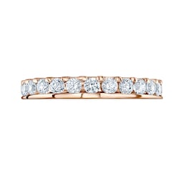 06507242 - 18ct Rose Gold 1.50ct Round Brilliant Cut Diamond Asymmetric Crown Setting Full Eternity Ring