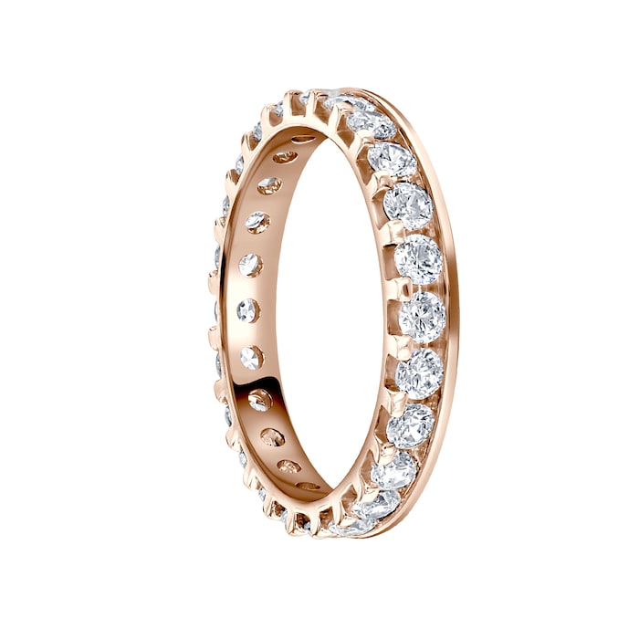 Mappin & Webb 18ct Rose Gold 1.50ct Round Brilliant Cut Diamond Asymmetric Crown Setting Full Eternity Ring