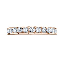 06507243 - 18ct Rose Gold 1.50ct Round Brilliant Cut Diamond Asymmetric Crown Setting Full Eternity Ring
