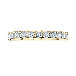 06507247 - 18ct Yellow Gold 1.50ct Round Brilliant Cut Diamond Asymmetric Crown Setting Full Eternity Ring