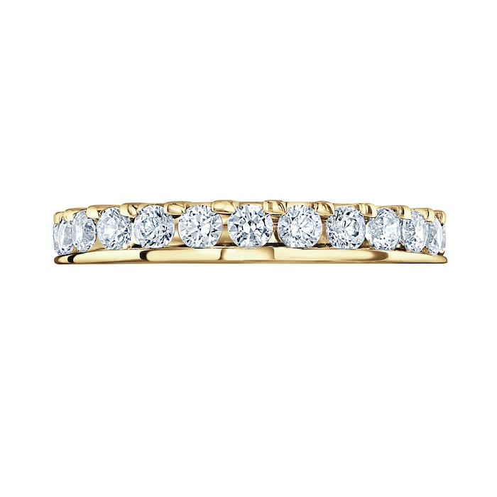 Mappin & Webb 18ct Yellow Gold 1.50ct Round Brilliant Cut Diamond Asymmetric Crown Setting Full Eternity Ring