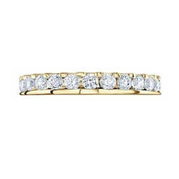 06507248 - 18ct Yellow Gold 1.50ct Round Brilliant Cut Diamond Asymmetric Crown Setting Full Eternity Ring