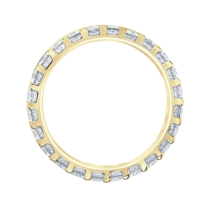 Mappin & Webb 18ct Yellow Gold 1.50ct Round Brilliant Cut Diamond Asymmetric Crown Setting Full Eternity Ring