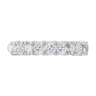 Mappin & Webb Platinum 0.78ct Oval Cut Diamond Fancy Half Eternity Ring