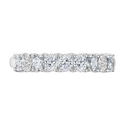06507249 - Platinum 0.78ct Oval Cut Diamond Fancy Half Eternity Ring