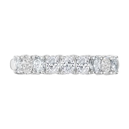 06507253 - 18ct White Gold 0.78ct Oval Cut Diamond Fancy Half Eternity Ring