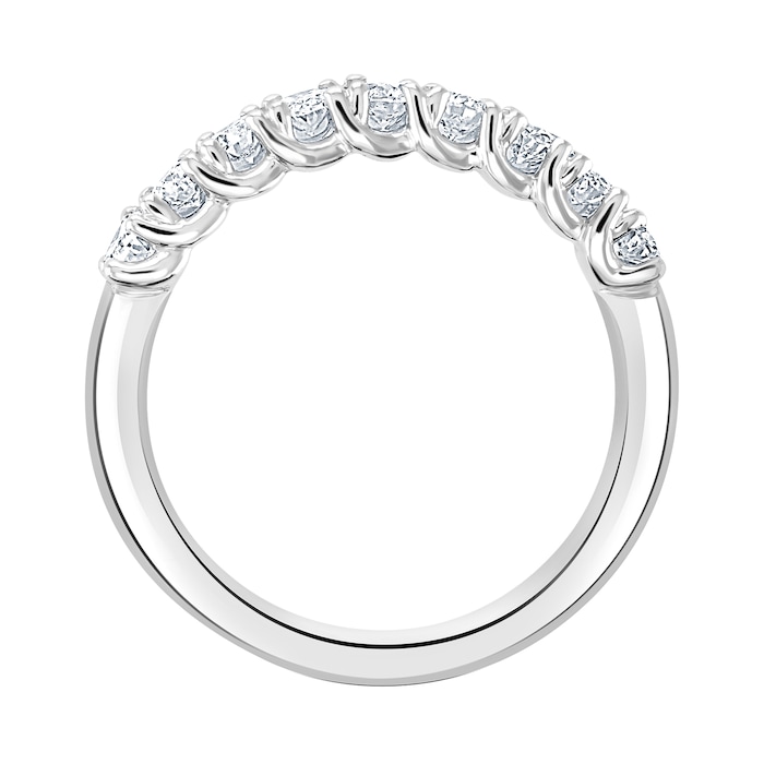 Mappin & Webb 18ct White Gold 0.78ct Oval Cut Diamond Fancy Half Eternity Ring