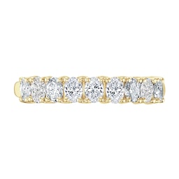 06507255 - 18ct Yellow Gold 0.78ct Oval Cut Diamond Fancy Half Eternity Ring