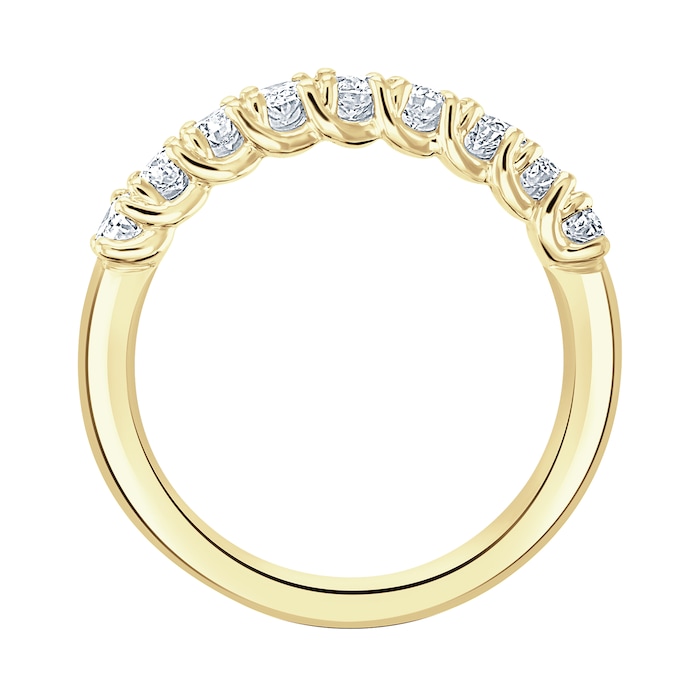 Mappin & Webb 18ct Yellow Gold 0.78ct Oval Cut Diamond Fancy Half Eternity Ring