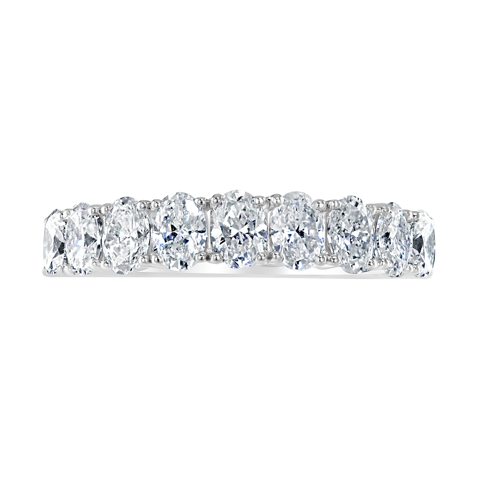 Platinum 1.19ct Oval Cut Diamond Fancy Half Eternity Ring - Ring Size F