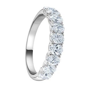 Mappin & Webb Platinum 1.19ct Oval Cut Diamond Fancy Half Eternity Ring