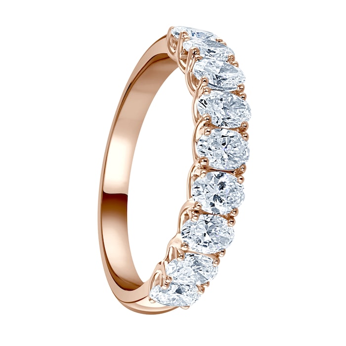 Mappin & Webb 18ct Rose Gold 1.19ct Oval Cut Diamond Fancy Half Eternity Ring