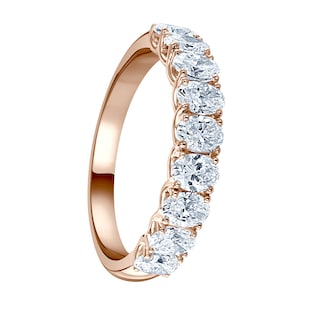 Mappin & Webb 18ct Rose Gold 1.19ct Oval Cut Diamond Fancy Half Eternity Ring