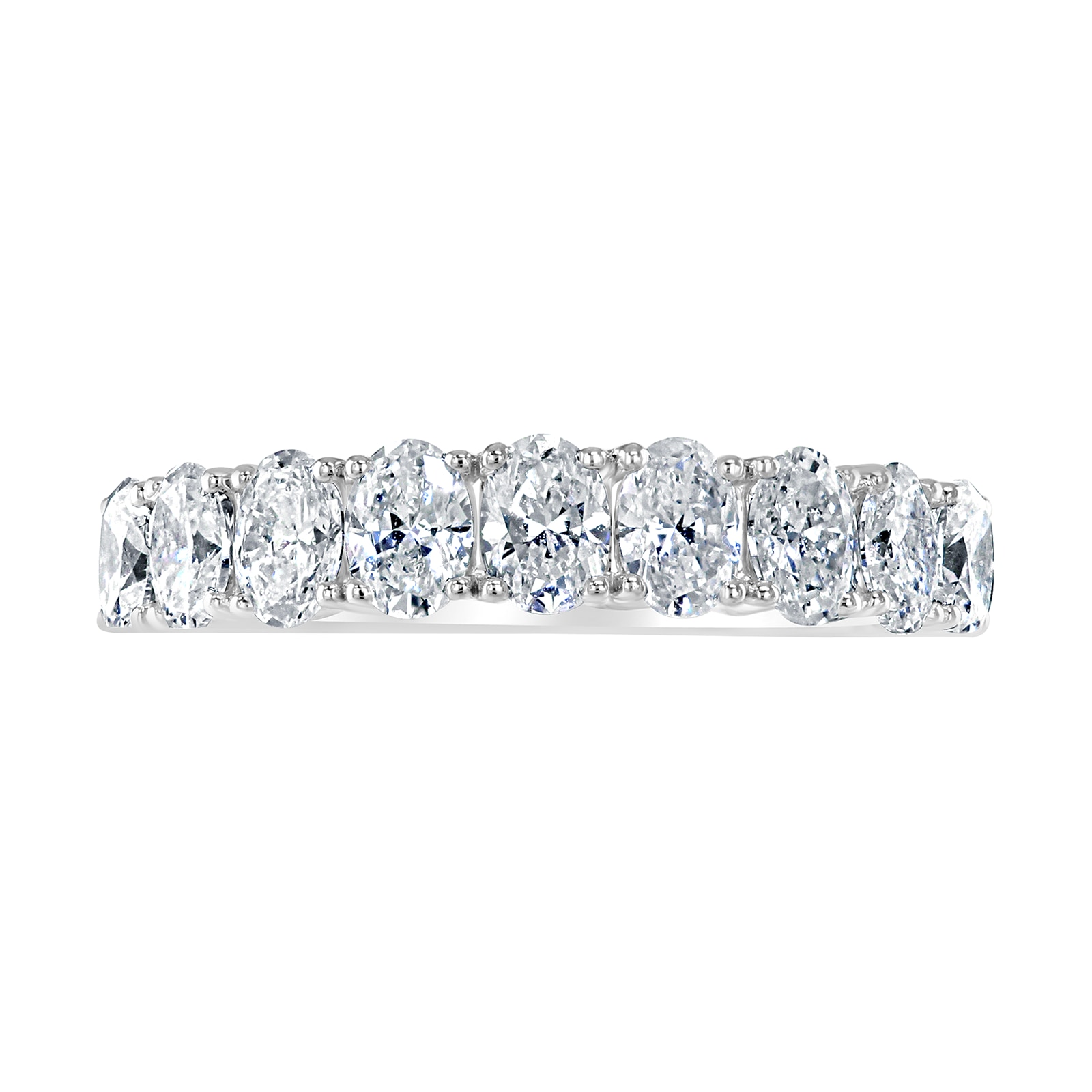 Mappin & Webb 18ct White Gold 1.19ct Oval Cut Diamond Fancy Half Eternity Ring